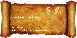 Zachar Jónás névjegykártya
