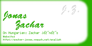 jonas zachar business card
